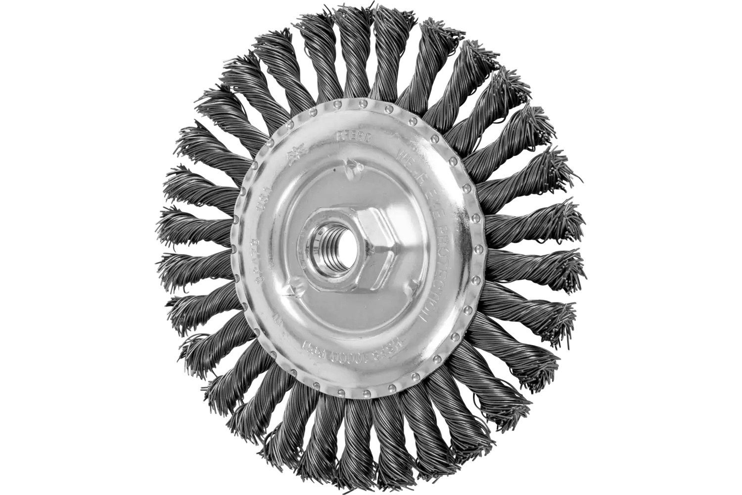 Picture of Pferd Full Cable Knot Wire Wheel Brush 6" Dia. .023 Carbon Steel 5/8-11" Thread